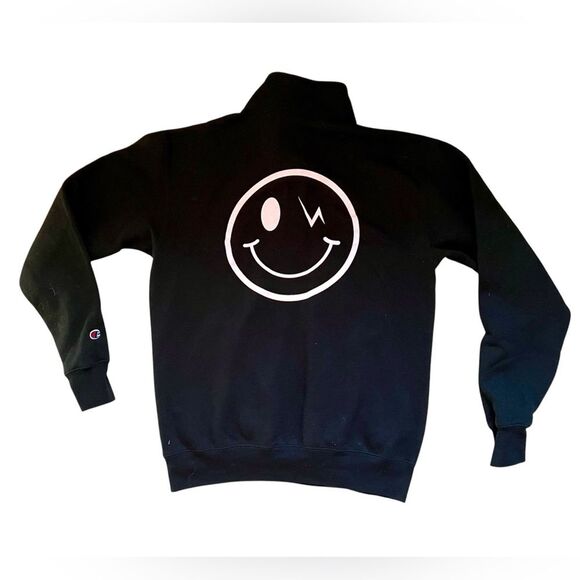 Smiley face Champion Sweatshirt 3/4 zip - Picture 2 of 7